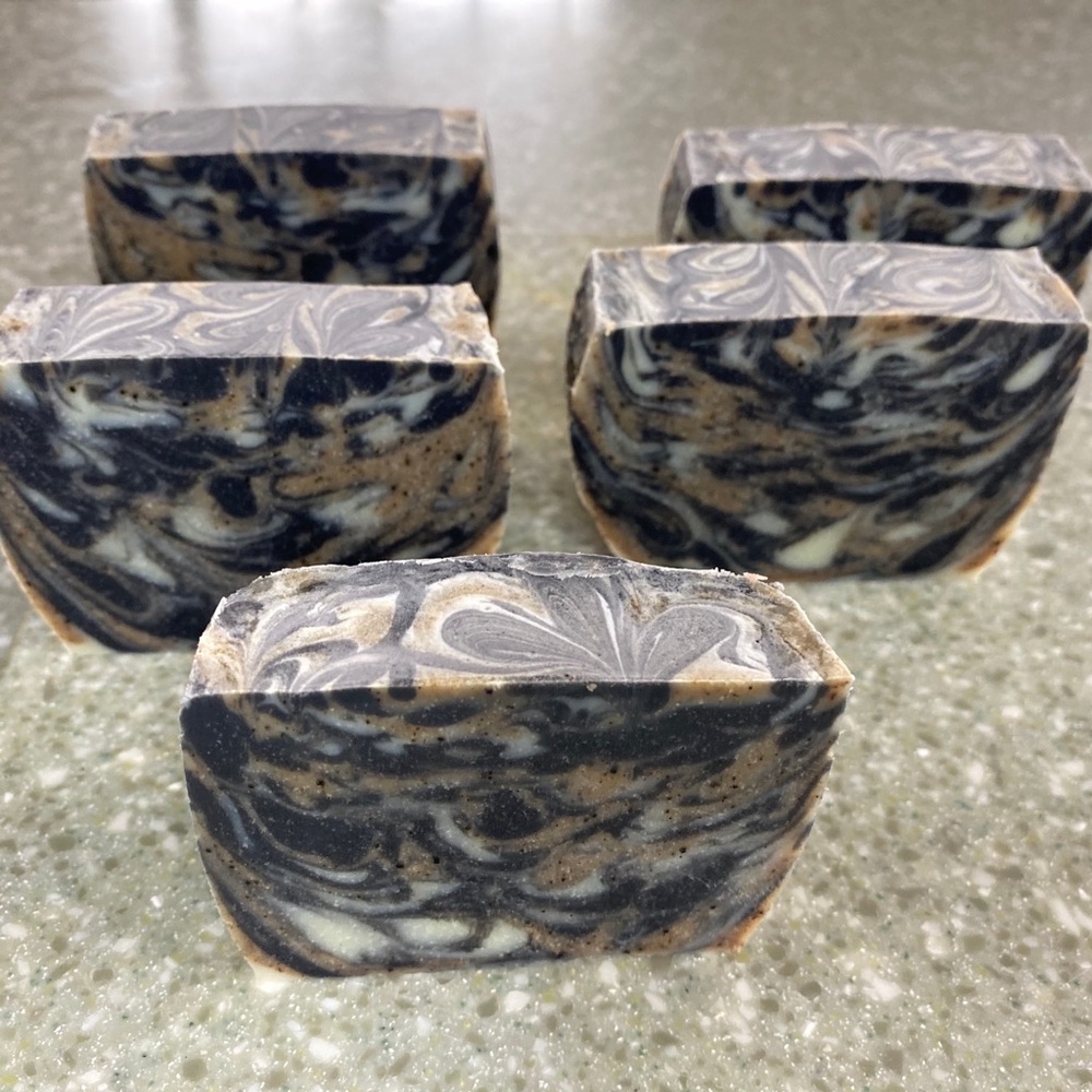 2 Lemongrass Rose clay and charcoal soap bars